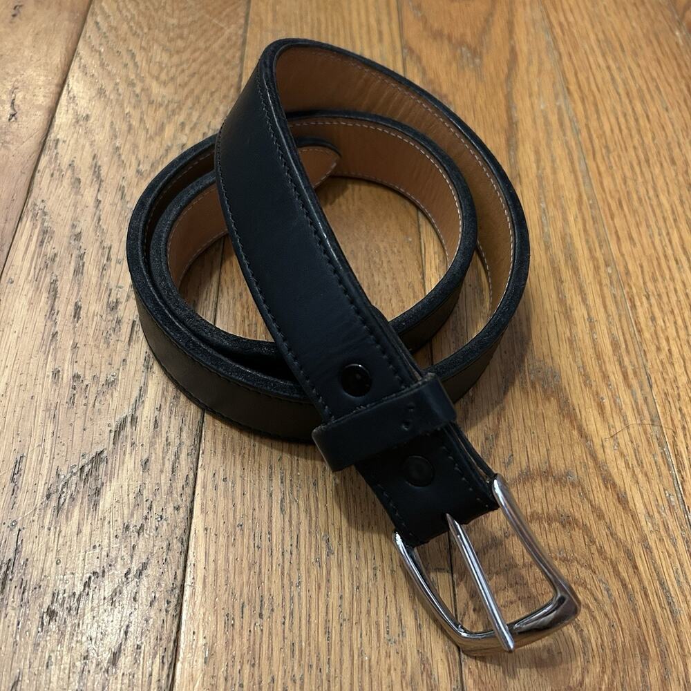 Howard Knight Thick Black Leather Handmade Belt 34